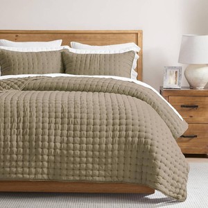 $60 WDCOZY Cloud Soft Quilt Set, Oversized King Size, Taupe, 116x106 inches