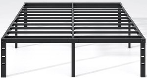 $64 NEW JETO Metal Bed Frame,King Size Bed Frame with Storage Space,18 Inch