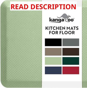$42 KANGAROO Cushioned Anti Fatigue Kitchen Mats for Floor, 17x24 Sage Green