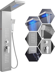 $150 Rainfall LED Shower Panel - 5 in 1 Full Body Shower Tower System