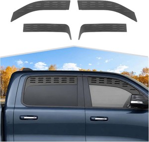 $159 4PCS Front & Rear Window Glass Louver Air Vent Panel Cover Compatible with RAM 2018-2026, Aluminum Alloy Black Window Louvers Exterior Accessories