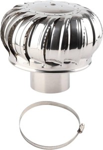 $51 Stainless Steel Roof Ventilator, Rotating Ventilator Cap, Roof Wind Rotating Turbine Cap Vent, Durably for Homes with Efficient Airflow, Easy to Install Rainproof Ventilator Chimney Farm