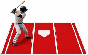 $60 Baseball Hitting Mat 6x4 ft with 6 Mat Grippers Included, Non-Slip TPR Baseball & Softball Batting Mat for Batting Cage, Garage, Indoor & Outdoor Practice, Hitting Training