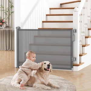 $36 Retractable Baby Gate for Stairs & Doorways, Dog Gate Indoor Outdoor