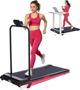 $140 Portable Walking Pad Treadmill with Incline and Handle Bar for Home 3.0HP Mini Walking Pad with Handle Bar, 0.6-7.6MPH Treadmill for Small Spaces, 350LBS Treadmills with Handles