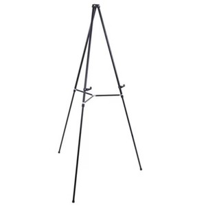 $34 U.S. Art Supply 66 High Showroom Black Aluminum Display Easel and Presentation Stand, Adjustable Floor and Tabletop Use
