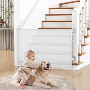 $50 Retractable Baby Gate for Stairs & Doorways, Dog Gate Indoor Outdoor