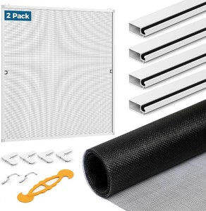 $46 Augblinds DIY Aluminum Window Screen Frame Kit, 2 Sets, 46 in, White
