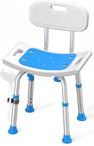 $40 HOMLAND Shower Chair for Inside Shower with Removable Back, Aluminum Frame
