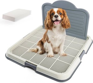 $47 PAWISE Dog Pee Pad Holder Tray with Splash Guard, 23.6 Large Puppy Potty Training Pad Tray, Puppy Litter Box with High-Wall, Indoor Pet Toilet for Small to Medium Sized Dogs