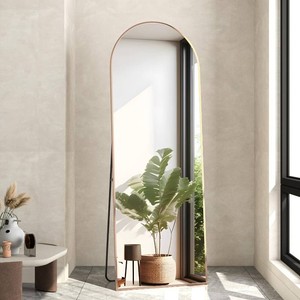 $38 Full Length Mirror, 56x16 Arch Floor Mirror with Stand, Gold Arched Full Body Standing or Leaning Mirror for Bedroom, Living Room