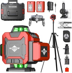 $70 weiddw Laser Level Kit, Plastic & Aluminum, Tripod, Dual Battery, Long Life