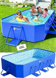 $122 StarOcean Foldable Pool, Large Non-Inflatable Swimming Pool Kids,90x50x20