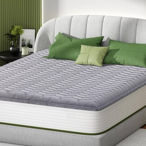 $77 Premium Foam Mattress Topper Twin   Medium Firm Supportive Bed Topper for Pressure Relief, Hypoallergenic & Breathable Mattress Pad, Stain-Resistant Gray (Twin Size 75 39 Inches)