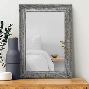 $26 Wooden Mirror with Rectangle Framed Rustic Hanging Mirrors for Farmhouse Bathroom Bedroom Living Room Home Decor Large 25.5x17.75
