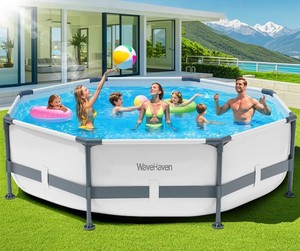 $179 Above Ground Pool,10ft x 30in Frame Deep Swimming Pool-Grey