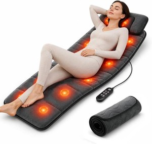 $110 Full Body Massage Mat with Heat, Shiatsu Neck Massager, Body Massager Pad Cushion for Bed & Recliner, Back Massage with Vibration Therapy for Total Body Relaxation