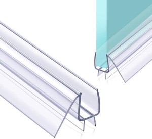 $20 POZIA Shower Door Bottom Seal Frameless Glass Shower Door Seal Strip Clear Vinyl Durable Stop Shower Leaks and Create a Water Barrier Ultra Clear (1PACK-12in)