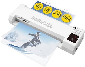 $80 SINCHI 3 10 Mil Thermal Laminator & Foil Applicator   13-Inch, 2-Large-Roller, 40s Warm-Up, 50sPage, LED Touch Panel, Jam Release, Auto Shut-Off, 10 Sheets Included   for Office, School & Home Use