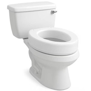 $34 Carex Toilet Seat Riser, Elongated Raised Toilet Seat Adds 3.5 inches to Toilet Height, for Assistance Bending or Sitting, 300 Pound Weight Capacity Toilet Riser