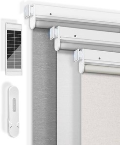 $95 No-Drill Motorized Blinds with Remote, Blackout Roller Shades