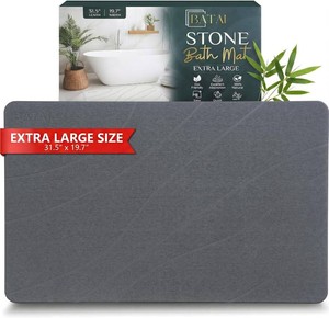 $70 Extra Large Diatomaceous Earth Stone Bath Mat (31.5 x 19.7) Dark Gray XL