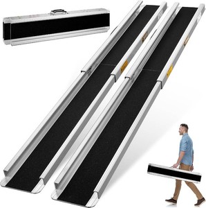 $190 7FT Portable Wheelchair Ramp 2 Pack, 1200 LBS Heavy Duty Load