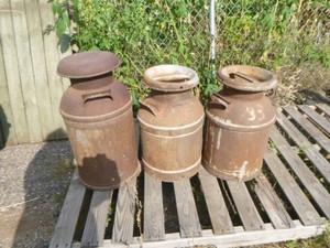 3 Vintage Milk Cans