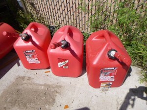 3 Gas Cans with Nozzles