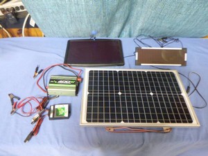 3 Solar Panels and Power Inverter