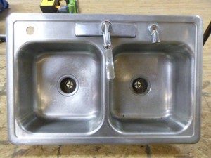 Dual Basin Stainless Steel Sink with Faucet