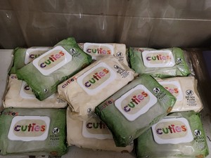 Lot of 12 Cuties Sensitive Unscented 72ct Baby Wipes perfect for travel size packs