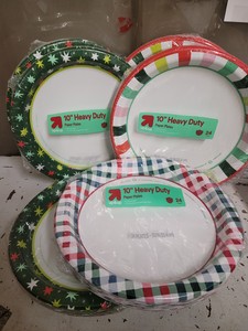 6 packages of 24ct Heavy Duty 10in disposable paper plates (144ct total)