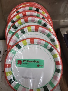 6 packages of 24ct Heavy Duty 10in disposable paper plates (144ct total)
