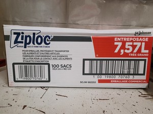 Huge Box Ziploc 2-gallon storage bags 100ct