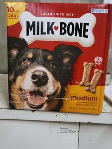 10lb box Milk-Bone Medium crunchy texture dog biscuits (approx 280 biscuits)
