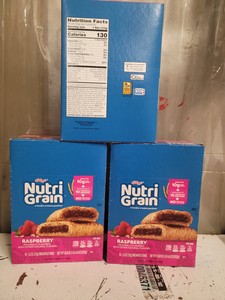 3 boxes Kelloggs Nutri-Grain Breakfast Bars Raspberry 16ct- 1.3oz bars per box