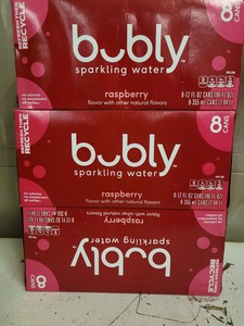 3- Bubly Raspberry Sparkling Water 8-12fl Oz cans (total of 24 cans)
