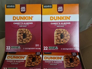 Keurig Dunkin Candyd Almond Dark Roast pods (4pks-22ct ea88 pods)