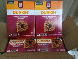 Keurig Dunkin Candyd Almond Dark Roast pods (4pks-22ct ea88 pods)