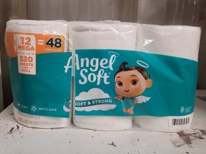 Angel Soft toilet paper 12 mega rolls equivalent to 48 regular rolls