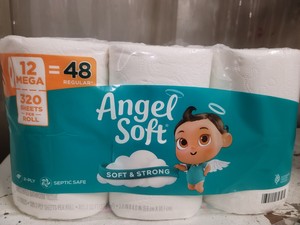 Angel Soft toilet paper 12 mega rolls equivalent to 48 regular rolls