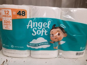 Angel Soft toilet paper 12 mega rolls equivalent to 48 regular rolls