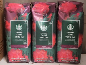 Starbucks Cafe Verona Dark Roast ground coffee 3ct 16oz bags
