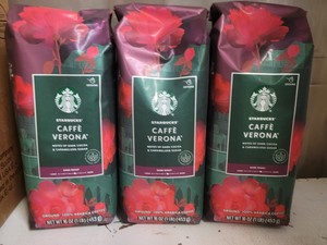 Starbucks Cafe Verona Dark Roast ground coffee 3ct 16oz bags