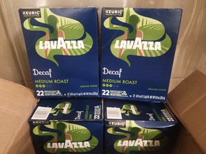 Case LavAzza Decaf Medium Roast Keurig coffee pods 4 boxes 22ct pods each  88ct pods total