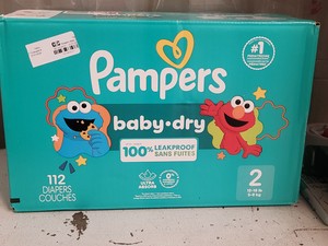 Pampers baby-dry 112ct size 2 diapers