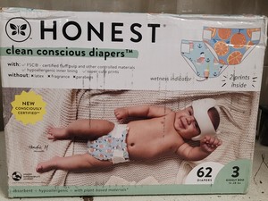 Honest Clean Conscious Diapers size 3- 62ct