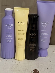 Neqi professional hair care Signature Blend 11.2oz Shampoo, 8.5oz Conditioner, 6.1oz Styling Spray & 3.4oz Instant Treatment