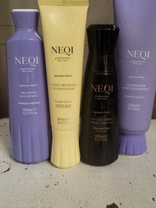 Neqi professional hair care Signature Blend 11.2oz Shampoo, 8.5oz Conditioner, 6.1oz Styling Spray & 3.4oz Instant Treatment